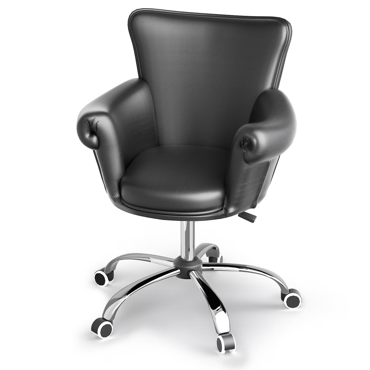 Black Upholstered Desk Chair with Wheels R90928