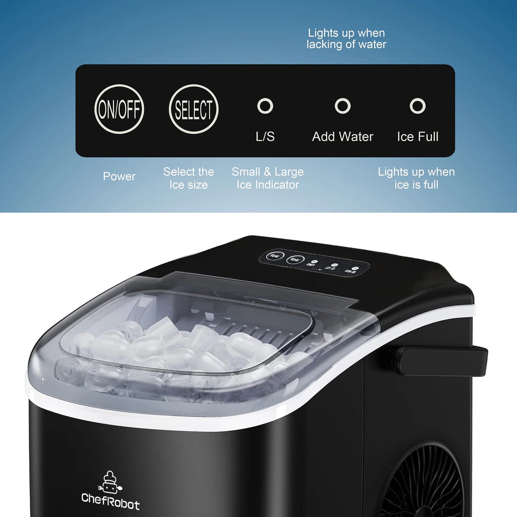 Black Self-Cleaning Ice Maker O508