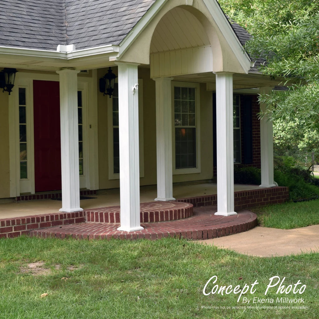 Gloss White Square Aluminum Column with Capital & Base K97590