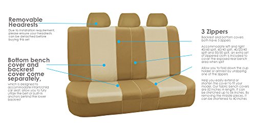Beige Twill Car Seat Covers Full Set R2008