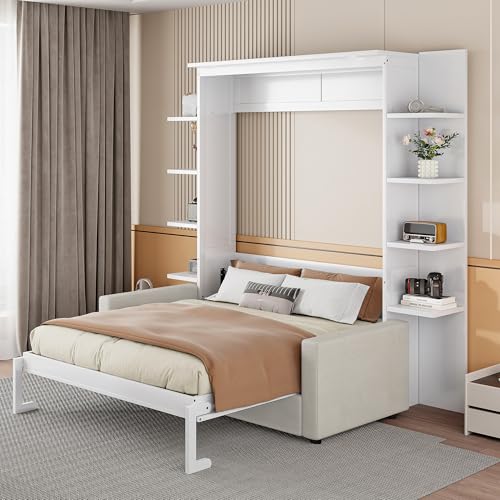 Queen Size Gray Murphy Bed with Sofa M5912