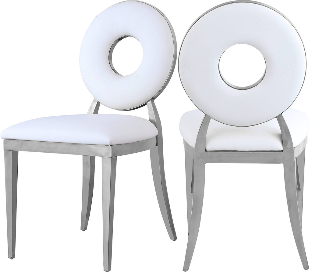 White Faux Leather Dining Chair Set of 2 N233276