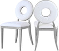 White Faux Leather Dining Chair Set of 2 N233276