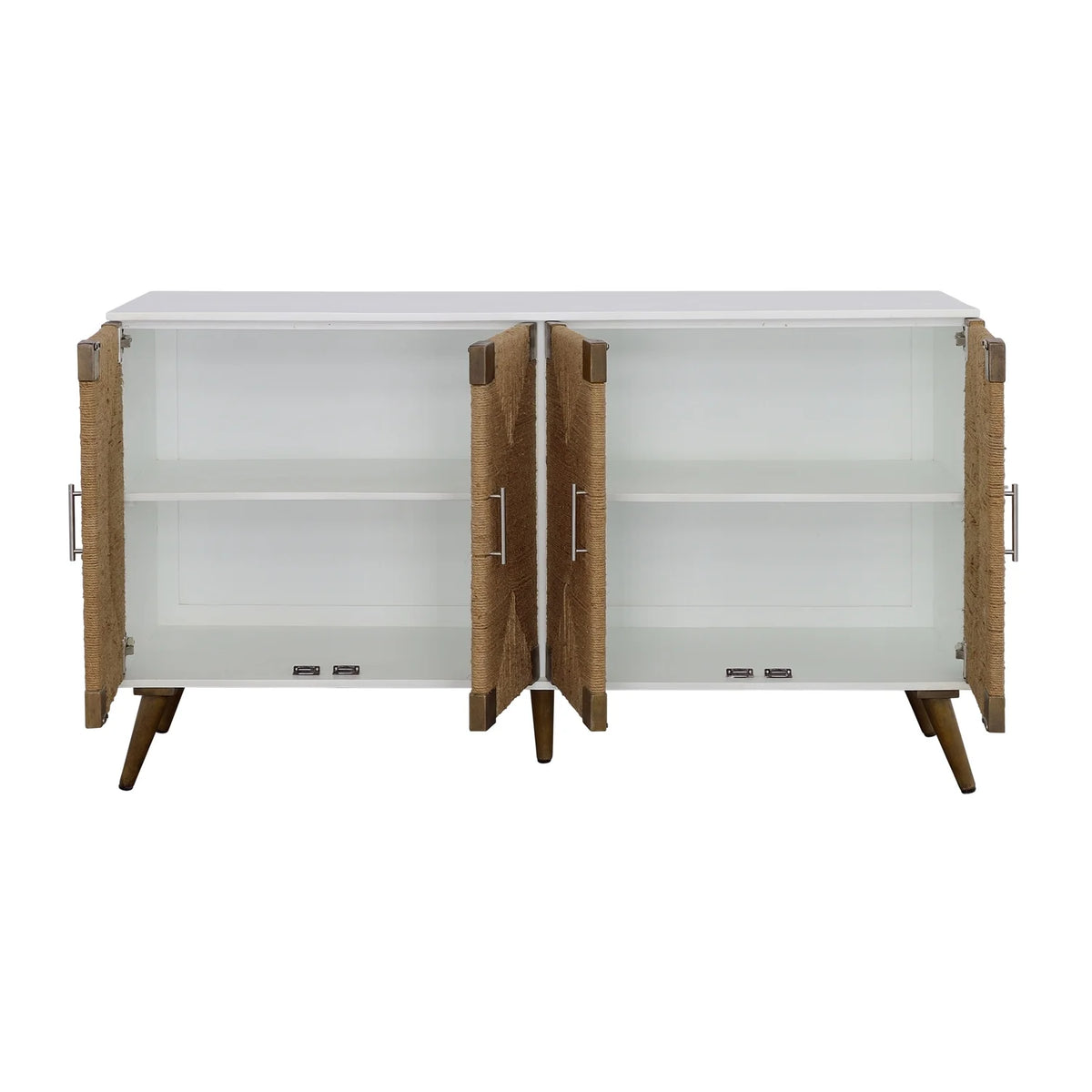 White 4-Door Wood Credenza P782264