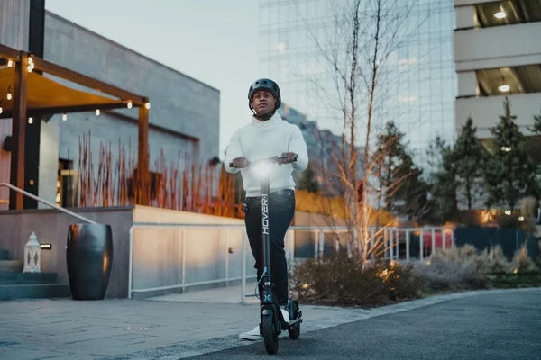 Electric Scooter with LED Headlights, 15 MPH Max Speed, 220 lbs Max Weight, Black R744