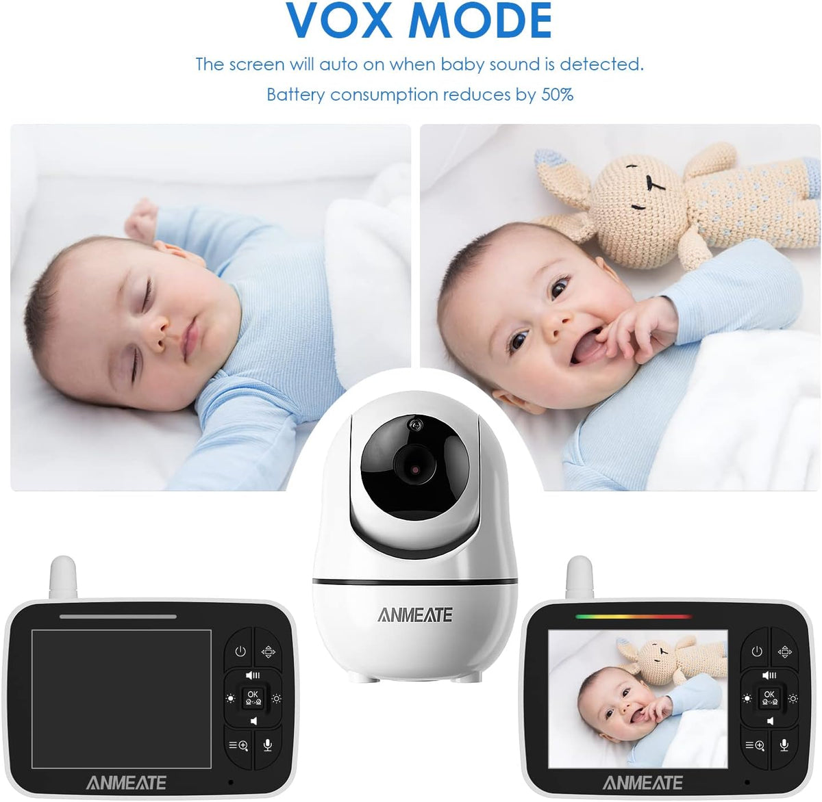 Baby Monitor with Camera and Audio, 3.5 inch LCD Display, Night Vision R569