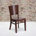 Solid Back Walnut Wood Restaurant Chair U72304