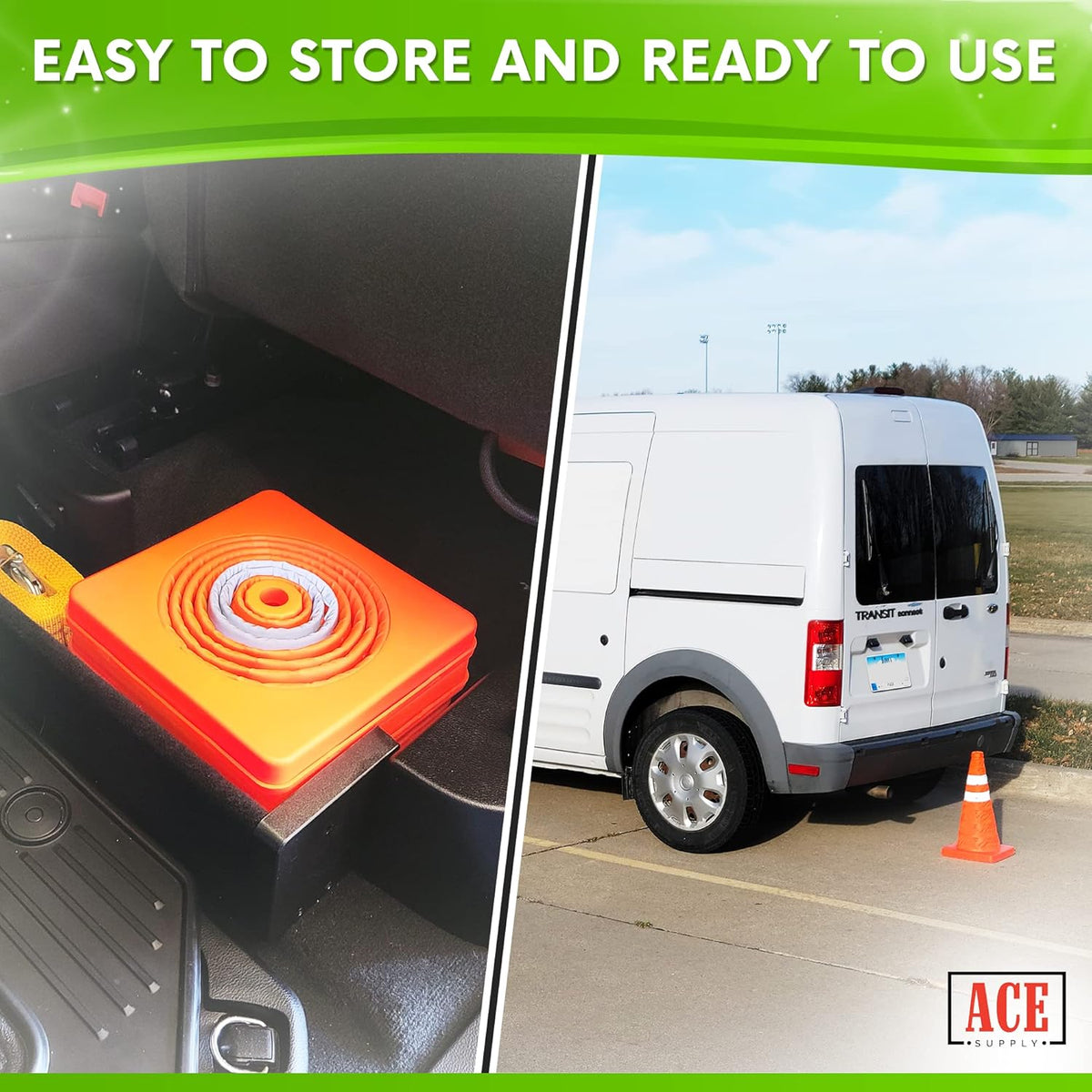 Collapsible Orange Traffic Cones 18 Inch 24 Pack U662