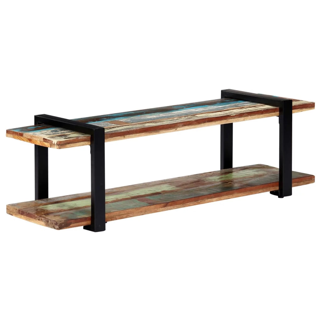 Reclaimed Wood TV Stand with Bottom Shelf C42620