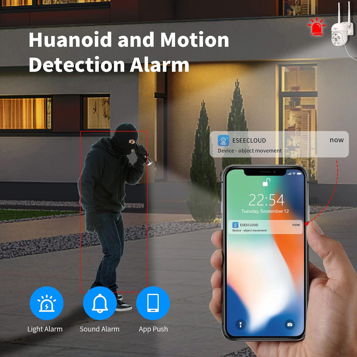 3MP Outdoor Wireless Security Camera with Floodlights G663477
