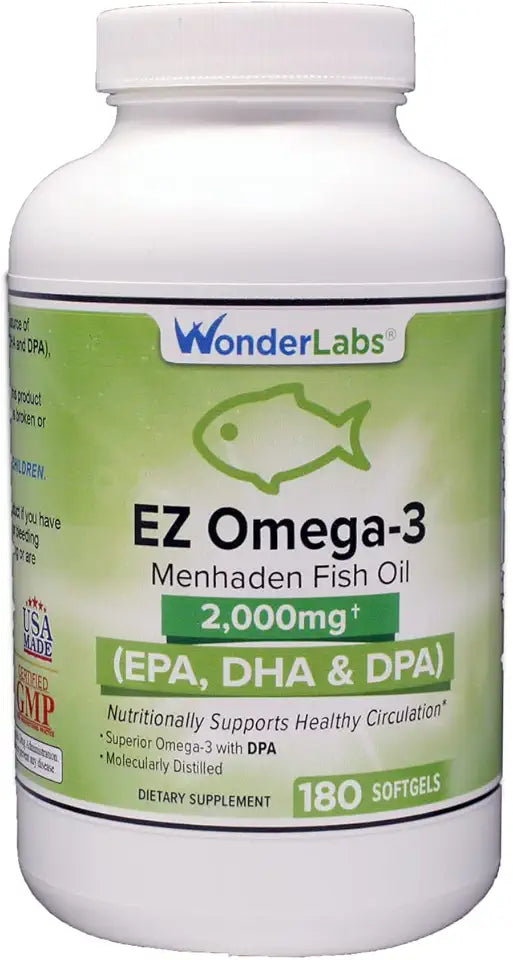 Omega-3 Fish Oil Supplement 2000 mg 180 Softgels Y735779
