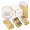 350Pcs Gold Dinnerware Set for 50 Guests T76424