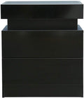 High Gloss 2 Drawer LED Nightstand Cabinet J314175