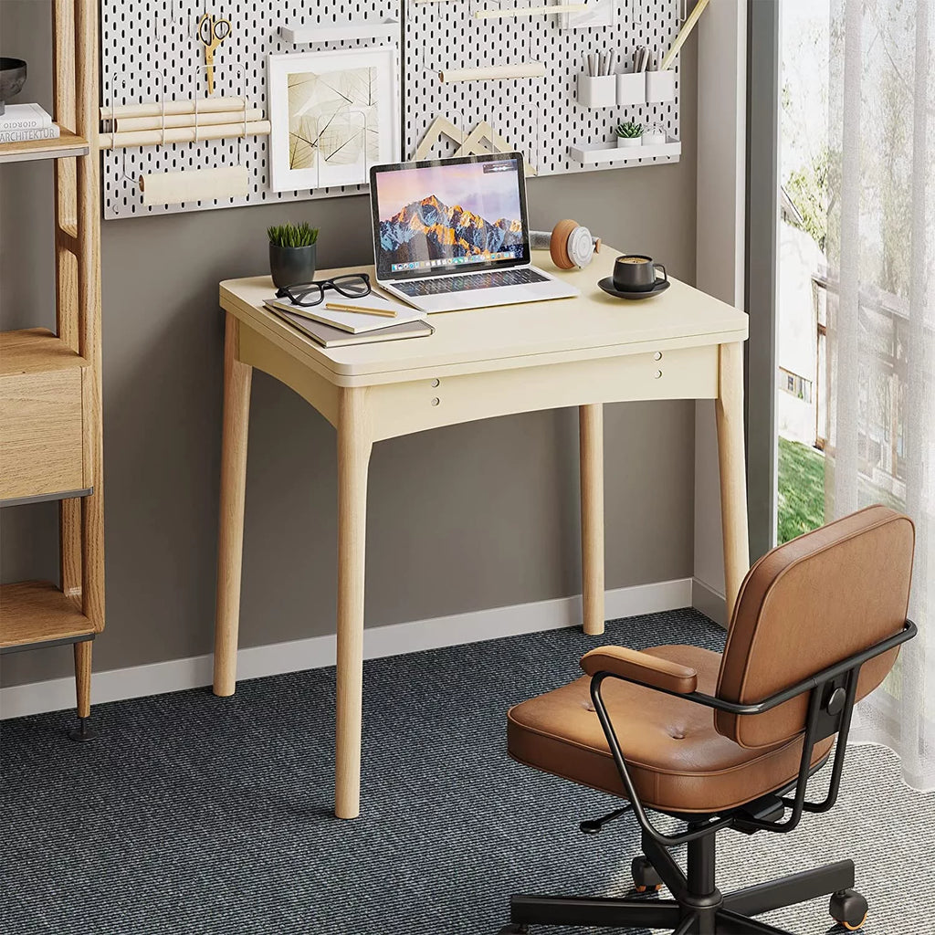 Folding Dining Table with Hidden Storage, Beige I7890