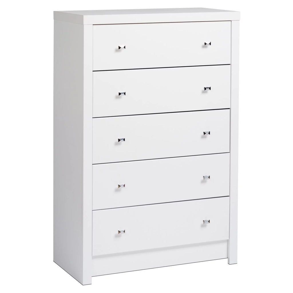 White 5 Drawer Wooden Dresser B948