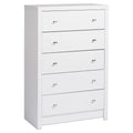 White 5 Drawer Wooden Dresser B948