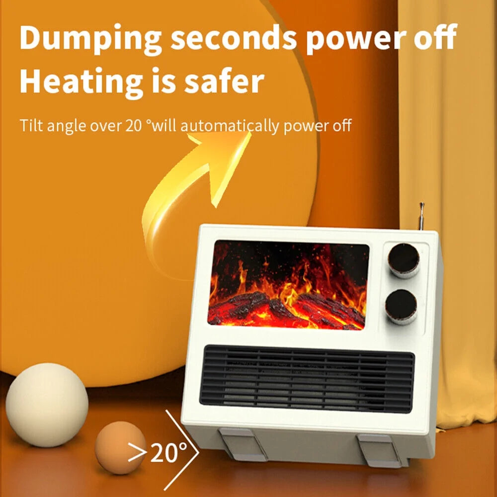 1000W Electric Fireplace Heater with 3D Flame A7723