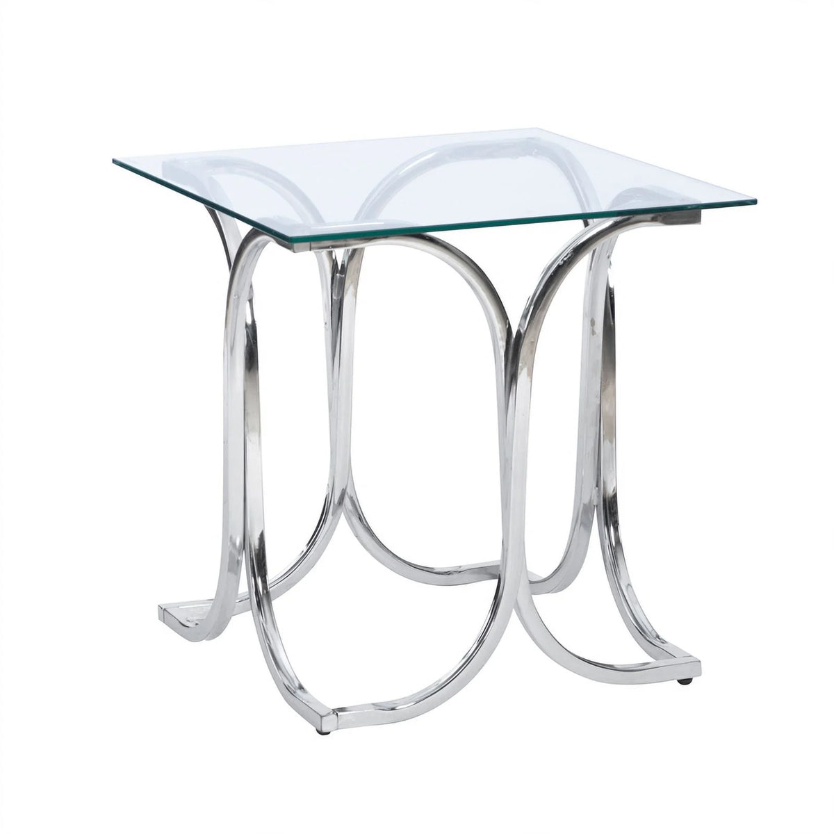 Glass Coffee and 2 End Table Set with Twisted Legs N108925