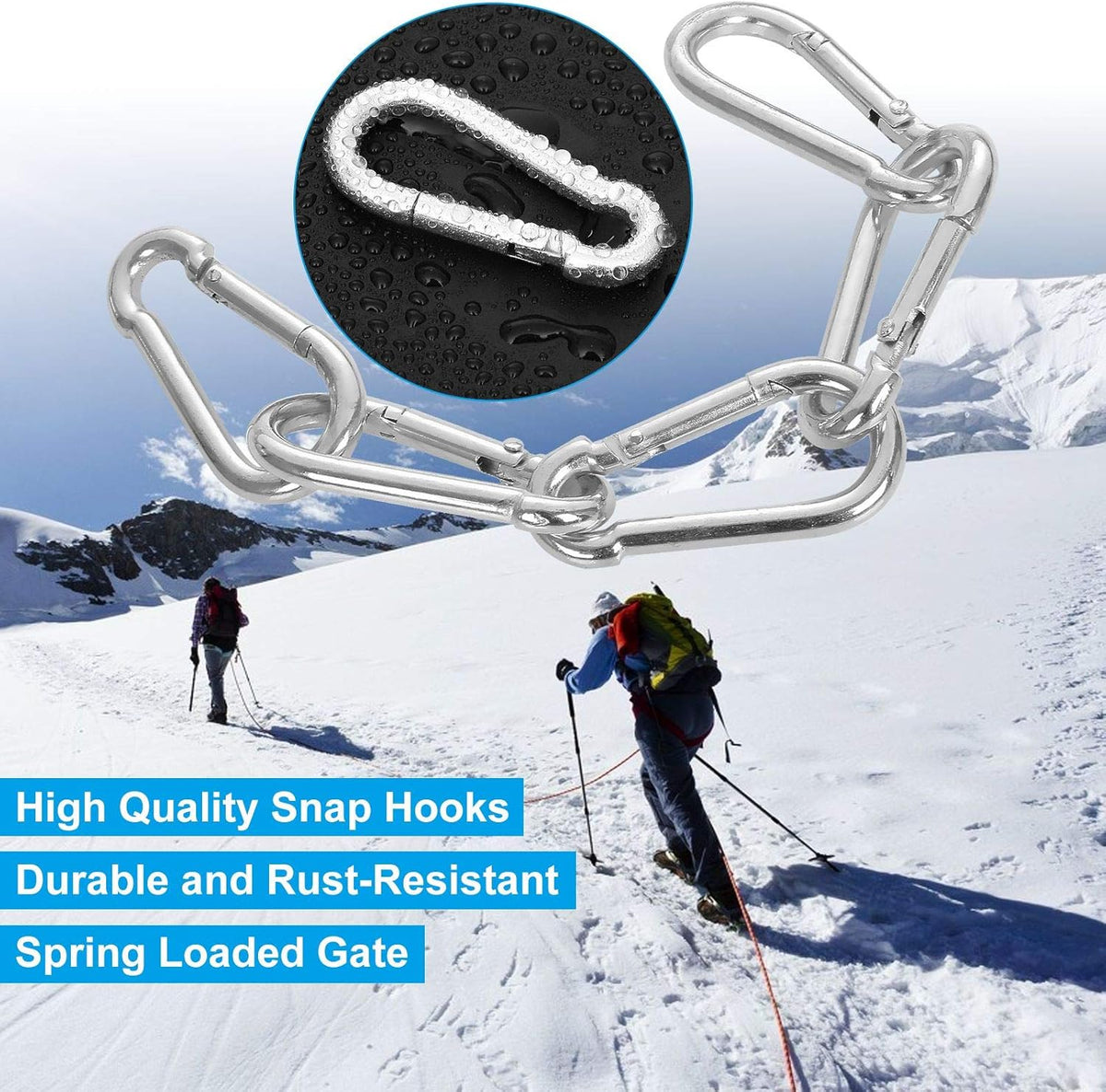100 Pack Galvanized Steel M5 Carabiner Clip W492064