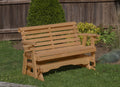 Brown 5 Feet Outdoor Glider with Cup Holders L8578