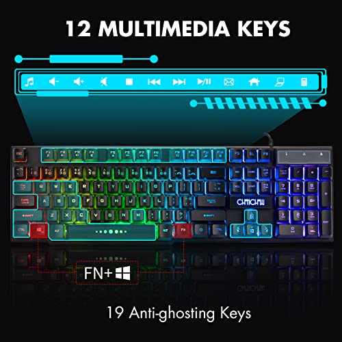 RGB Backlit Wired Gaming Keyboard W7396