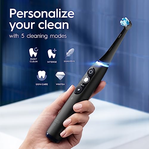 Black Rechargeable Electric Toothbrush with 5 Cleaning Settings, 2 Replacement Heads, Travel Case E35720