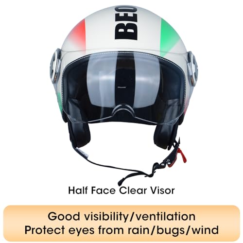 3/4 Open Face Motorcycle Helmet with Anti-Scratch Visor W5669