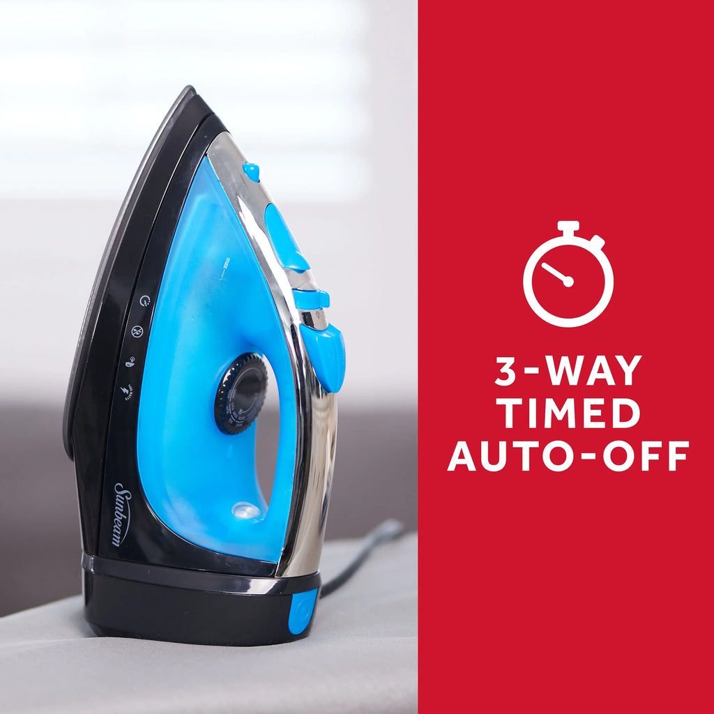 1400W Steammaster Iron with Retractable Cord, Blue and Black Finish Q463262