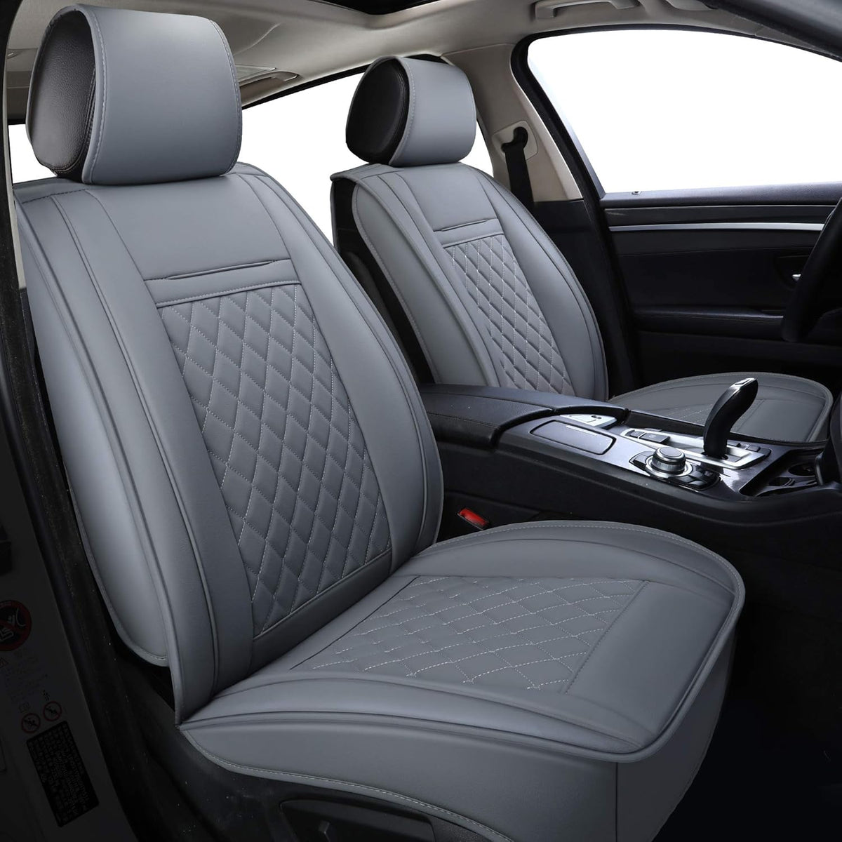 Black Red 2 pcs Car Seat Covers C25632