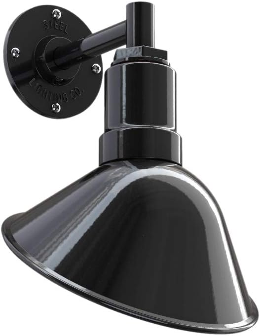 9 inch Dome 11 inch Straight Arm Matte Black Sign Light Q917