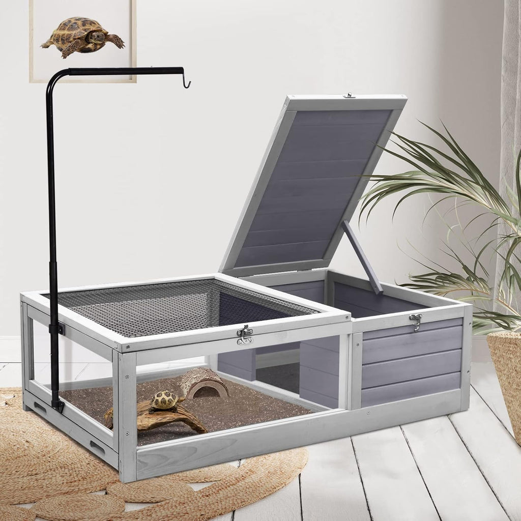 Wooden Tortoise House Habitat with Light Support P873