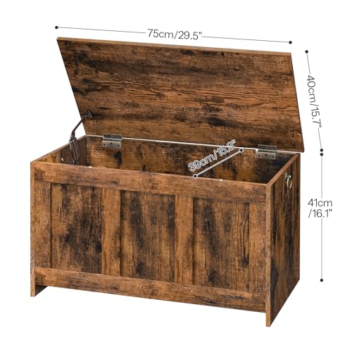 White and Walnut 39.3" Wooden Storage Bench Q9943