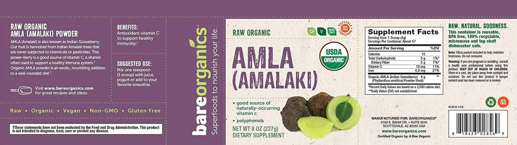 Amla, Indian Gooseberry & Superfood Powder, Dietary Supplement, 8 Oz L948000