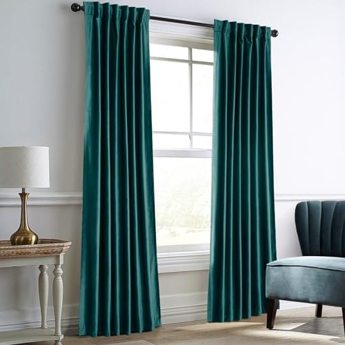 Black Velvet Curtains 2 Panels 52" W x 84" L E6750