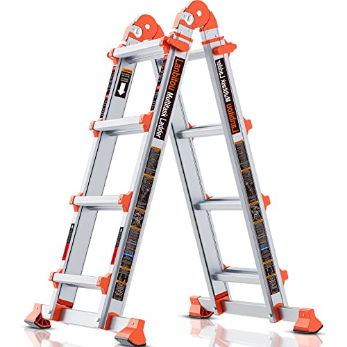 5 Step 17 Ft Anti-Slip Multi Position Aluminum Ladder T53683