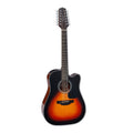 Dreadnought 12 String Acoustic Electric Guitar, Sunburst H731