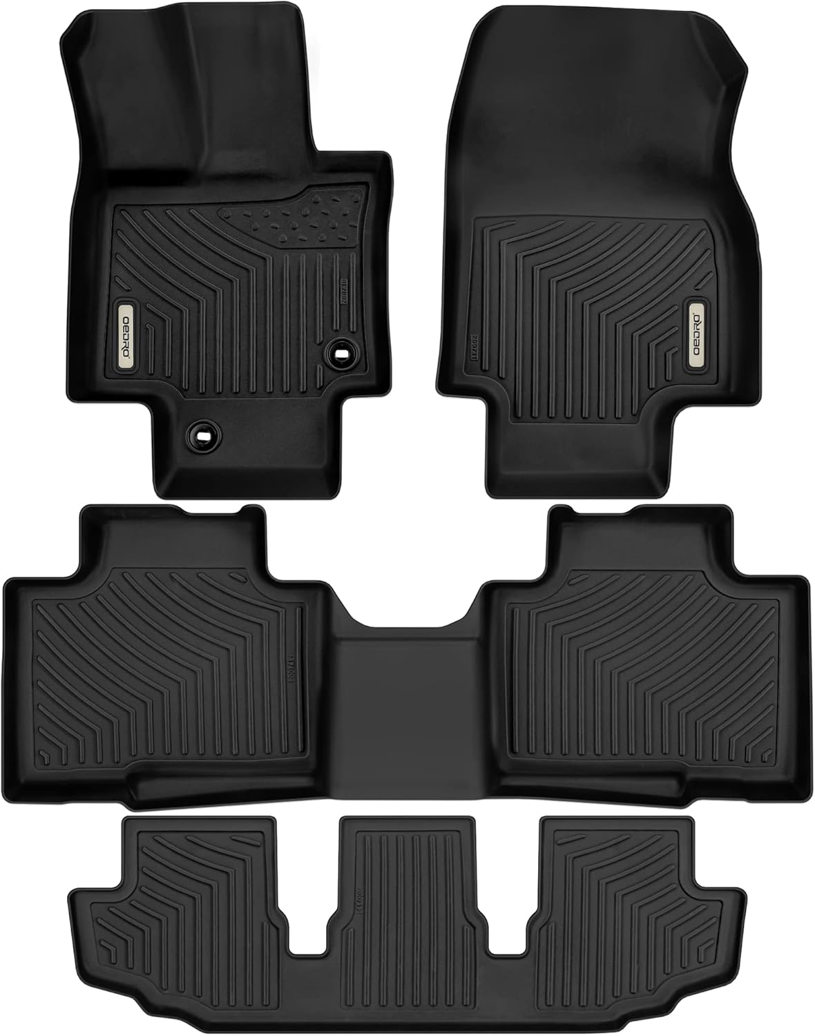 Black TPE 3 Row Car Floor Mats Y44082