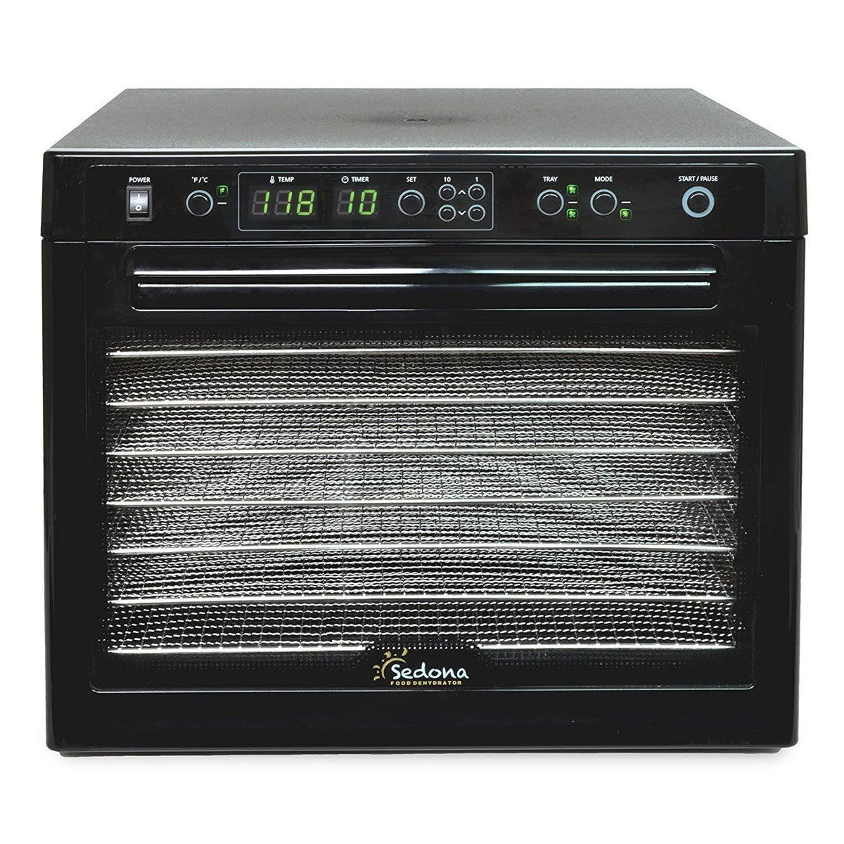 Black Digital Food Dehydrator with Stainless Steel Trays Y62511