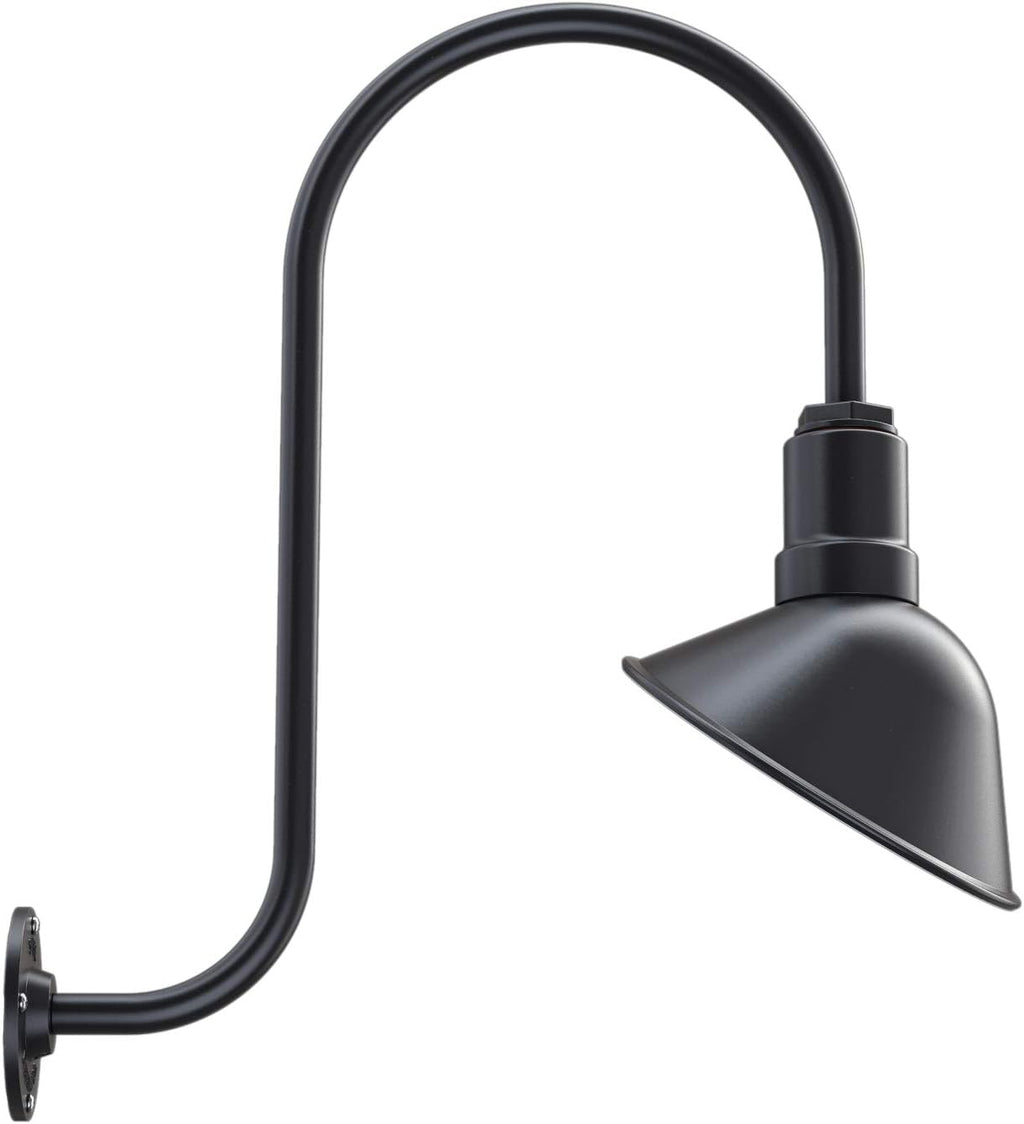 9 inch Dome 11 inch Straight Arm Matte Black Sign Light Q917