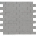 Oyster Gray Glass Mosaic Tile P565