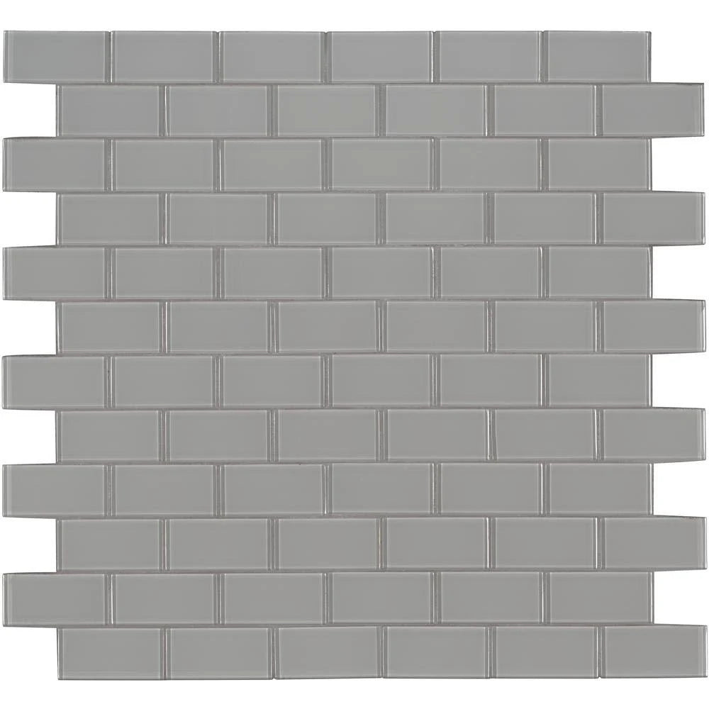 Oyster Gray Glass Mosaic Tile P565