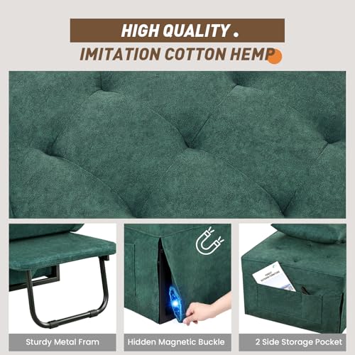 Light Blue 36" W Convertible Ottoman Bed Sleeper M433877