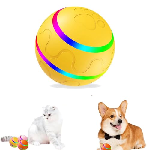Remote Control Self Rolling Jiggle Ball Toy For Dogs (Orange) S2391