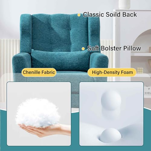 Dark Blue Chenille Fabric Accent Chair Set of 2 Y9686