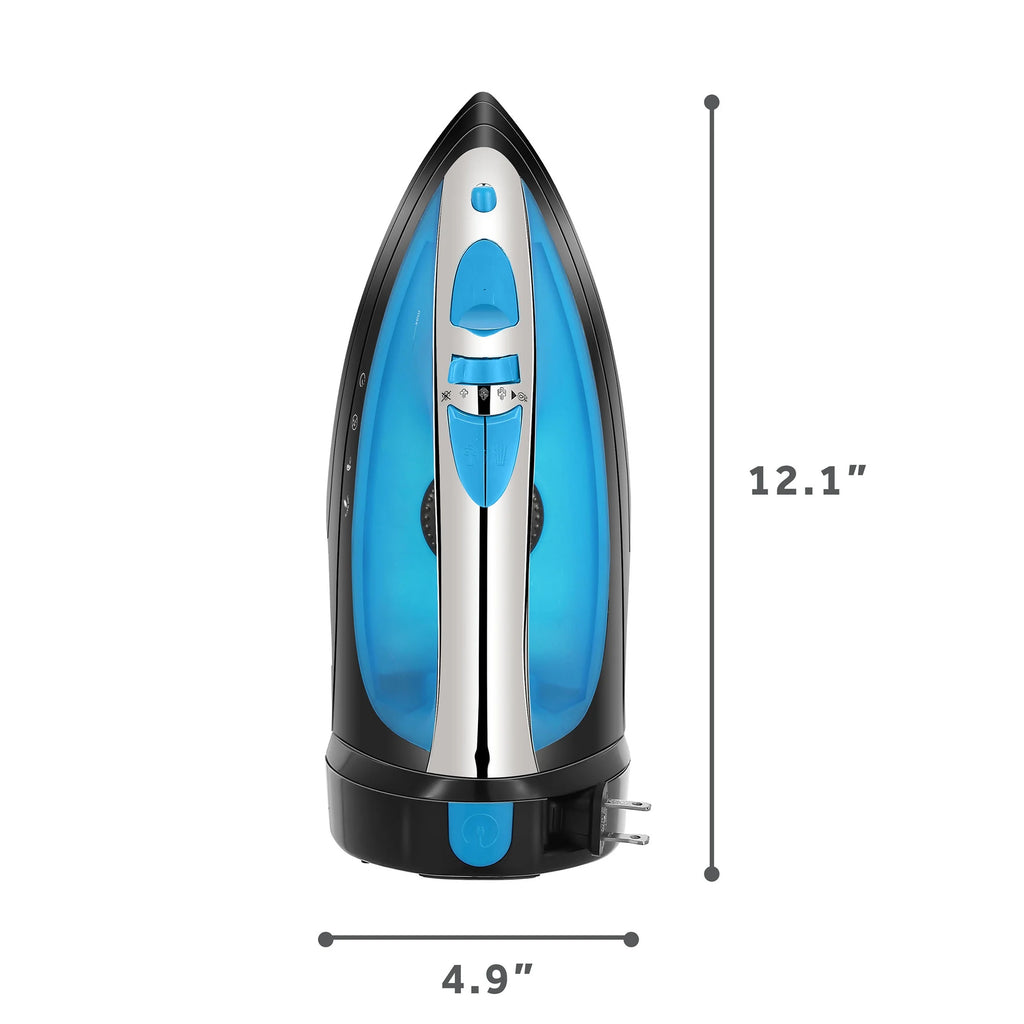 1400W Steammaster Iron with Retractable Cord, Blue and Black Finish Q463262