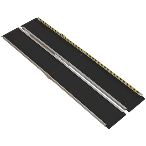 8FT Foldable Aluminum Wheelchair Ramp with Non-Slip Surface P437935