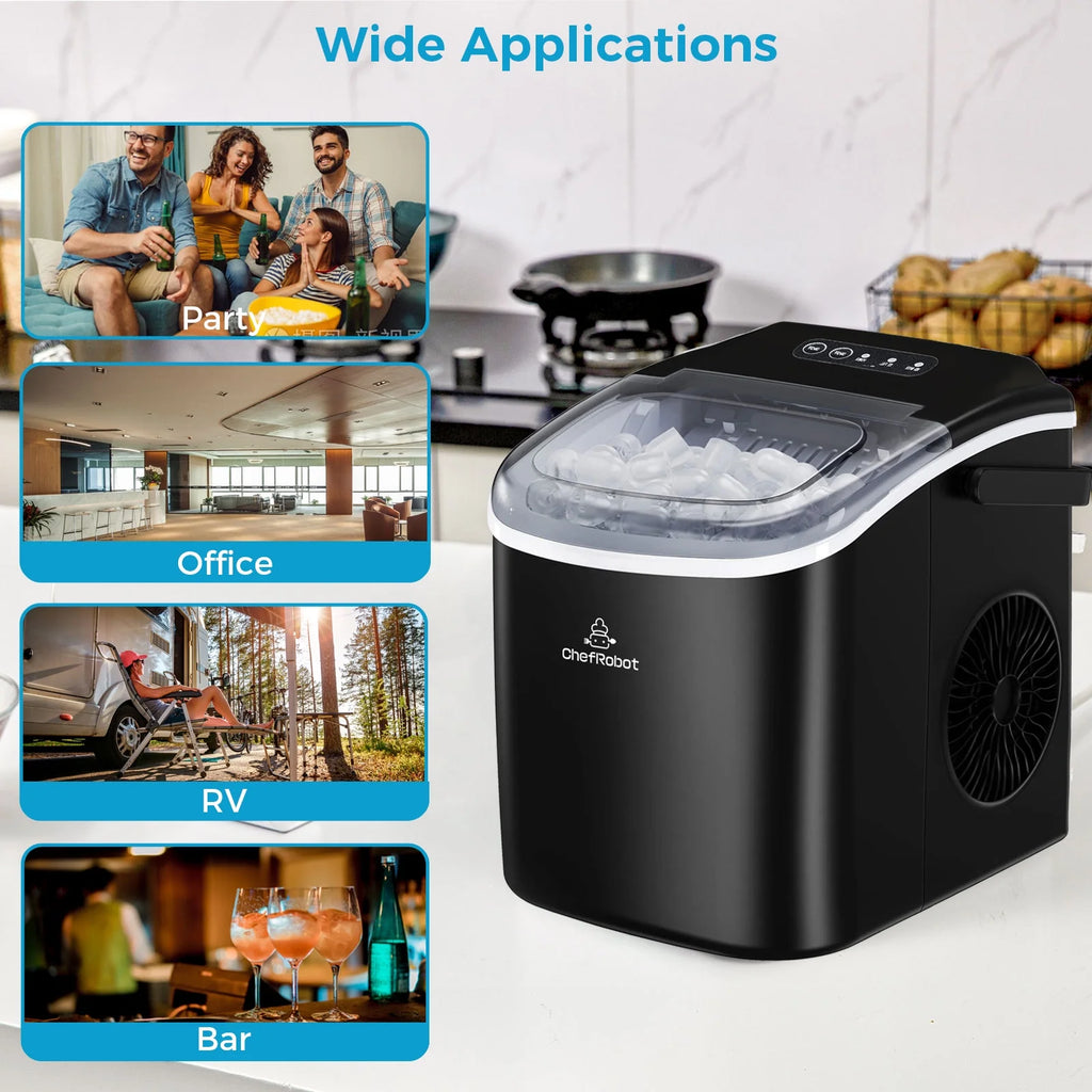 Black Self-Cleaning Ice Maker O508