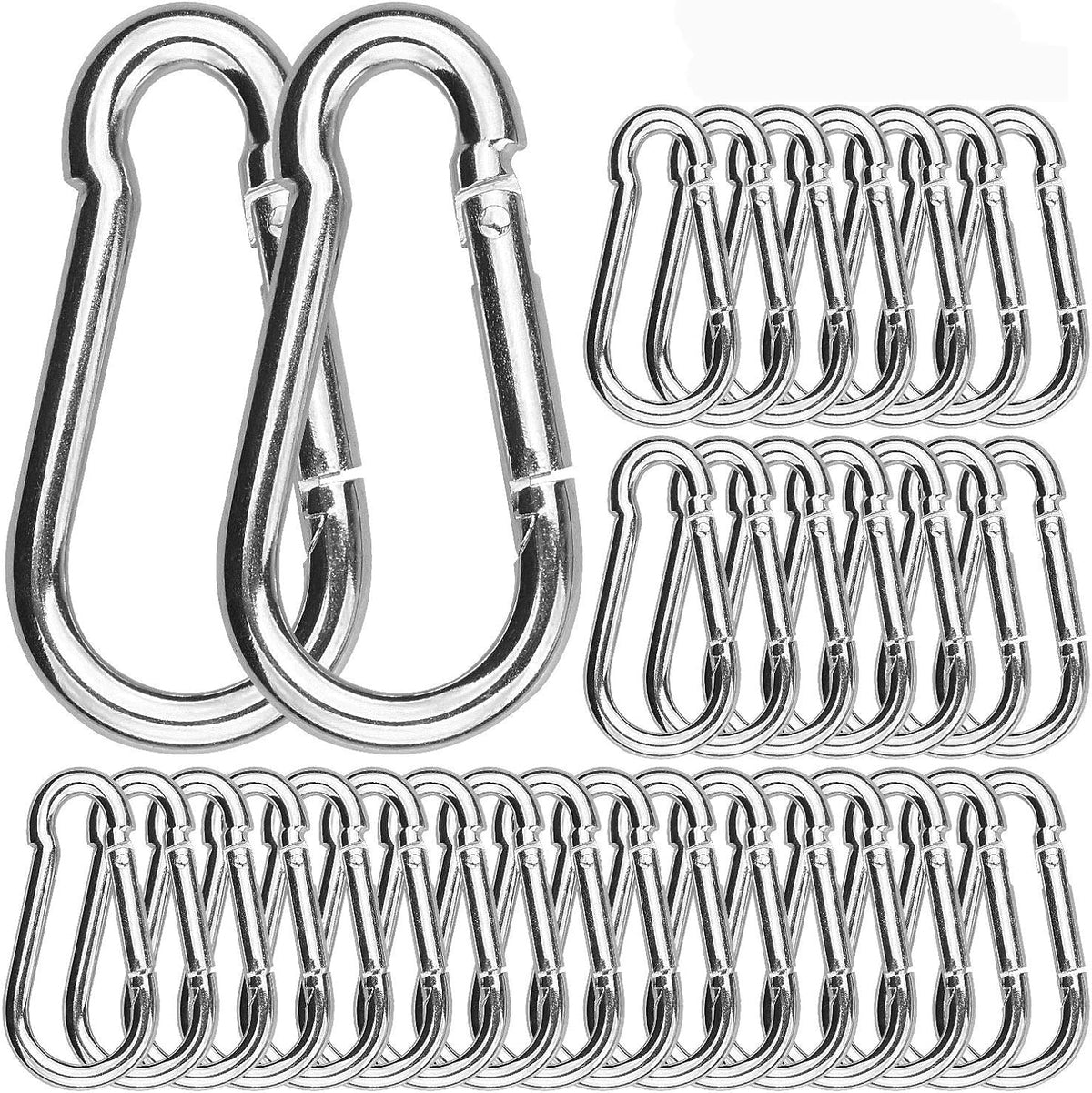 100 Pack Galvanized Steel M5 Carabiner Clip W492064