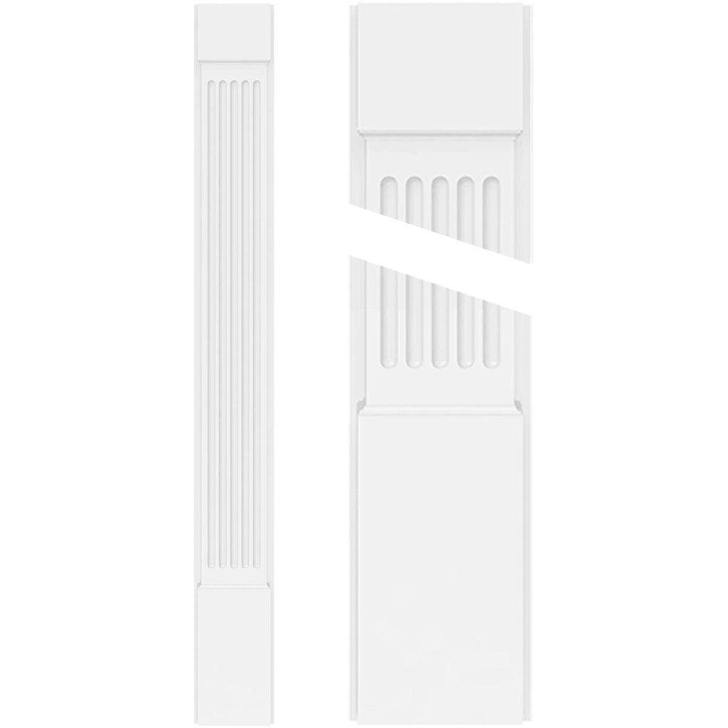 Fluted PVC Pilaster with Capital & Base (Pair) X786832