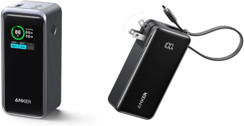 20,000mAh Portable Charger with 200W Output and Built-in USB-C Cable K918322